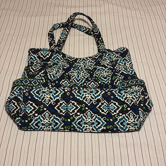 NWOT blue Vera Bradley pleated tote - Picture 5 of 12